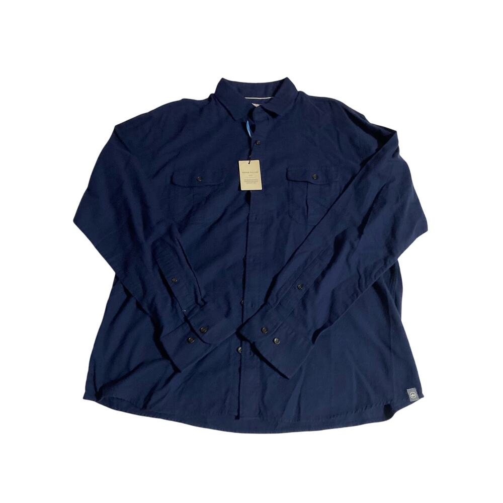 Peter Millar NWT Crown Sport Navy Blue Long Sleeve Performance Button Down L